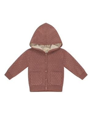 Bebe Bella Knitted Hooded Jacket With Patch Pockets - Purple