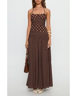Princess Polly Kimbelle Polka Dot Halter Neck Dress | Lyst