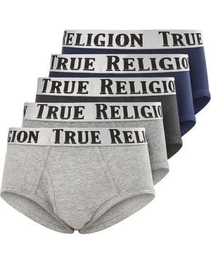True Religion Briefs Soft Cotton Underwear Pack Of 5 - Gray