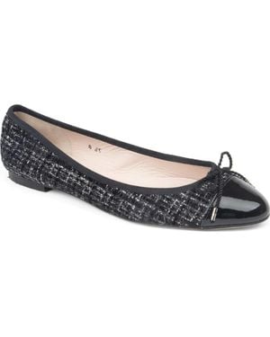 Paul Mayer Luxe Tweed Cap Toe Ballet Flat - Blue