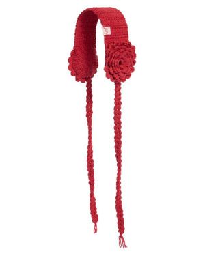Damson Madder Wool Crochet Earmuffs - Red
