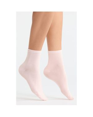 Nordstrom Everyday Low Flat Knit Crew Socks - Pink