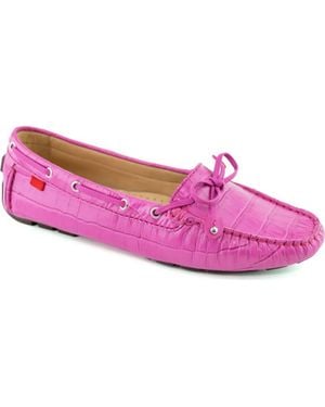 Marc Joseph New York Cypress Hill Croco Tiebow Driver Loafer - Pink
