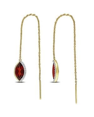 Julianna B Gemstone & Diamond Threader Earrings 14K - Metallic