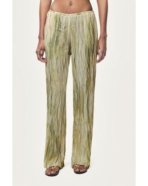 Nocturne Abstract Print Straight Leg Pants - Green