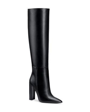 Femme LA Paris Pointed Toe Knee High Boot - Black