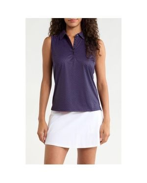 G/FORE Geo 2 Silky Tech Performance Sleeveless Golf Polo - Purple