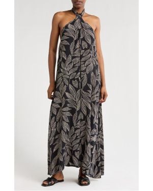 Elan Halter Neck Cover-Up Maxi Dress - Black
