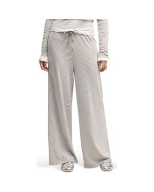 PUMA Ribbed Wide Leg Pants - Gray