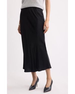 Nordstrom Bias Cut Satin Maxi Skirt - Black