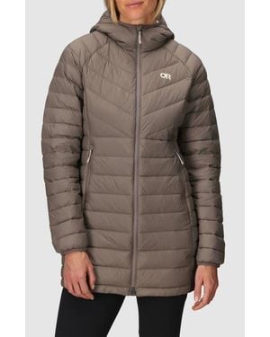Outdoor Research Transcendent Water Resistant 800 Fill Power Down Coat - Brown