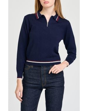 Wayf Carver Quarter Zip Sweater - Blue