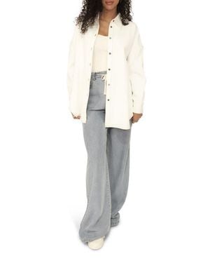 Belle & Bloom Into Him Oversized Denim Shirt - White