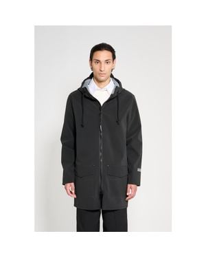 Stutterheim Stockholm Patch Matte Raincoat - Black
