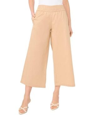 Cece Smocked Waist Crop Wide Leg Pants - Natural