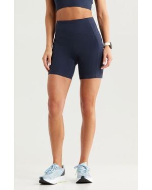 Zella Studio Luxe Pocket Bike Shorts - Blue