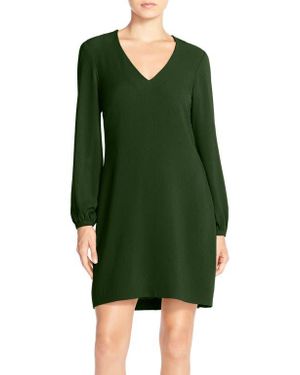 Charles Henry Crepe A-Line Dress - Green