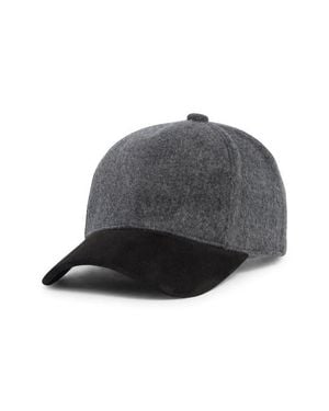 Nordstrom Colorblock Wool & Cashmere Baseball Cap - Black