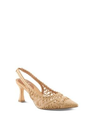 AZURA BY SPRING STEP Occitania Slingback Pointed Cap Toe Pump - Natural