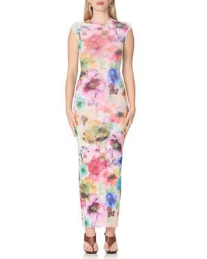 AFRM Mylo Print Mesh Maxi Dress - Multicolor