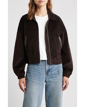 Rag & Bone Lara Cotton Blend Corduroy Bomber Jacket - Black