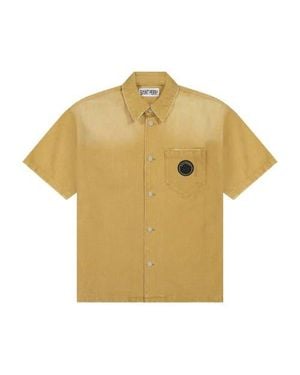 SAINT PERRY Worn Bull Denim Shirt - Yellow
