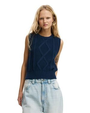 Cotton On Cotton Cable Vest - Blue
