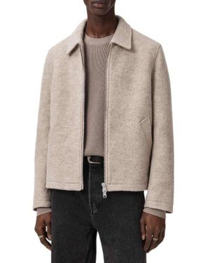 AllSaints Celeste Crop Boiled Wool Jacket - Natural