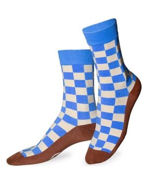 Doiy. Happy To Serve You 3D Crew Socks - Blue