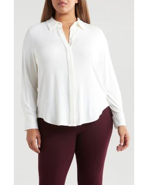 UNIVERSAL STANDARD Elbe Button-Up Shirt - White