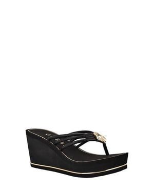 Guess Sabrie Platform Wedge Sandal - White