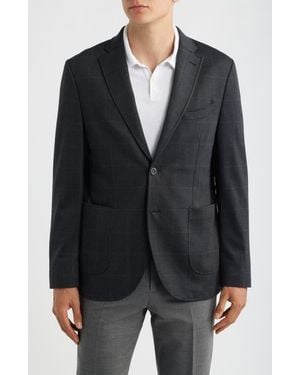 GRUNER 1949 Alfi Windowpane Check Knit Sport Coat - Black