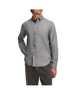 Rag & Bone Classic Fit Oxford Button-Down Shirt - Gray
