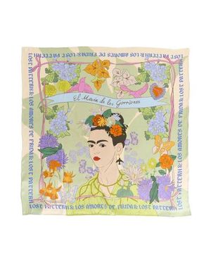 Lost Pattern Frida X Los Amores De Frida Large Silk Scarf - Yellow