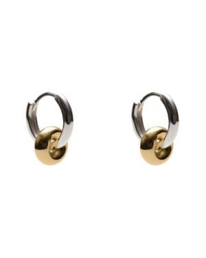 Argento Vivo Sterling Silver Mini Two-Tone Interlock Hoop Earrings - Multicolor