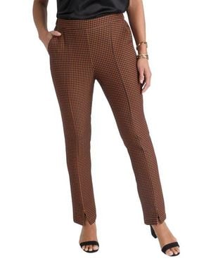 Jessica London Bi-Stretch Slit Front Ankle Pant - Brown
