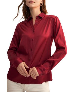 LILYSILK Long Sleeves Collared Silk Blouse