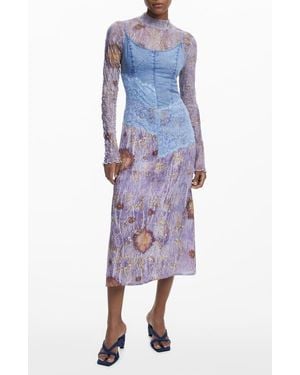 Desigual Sleeveless A-Line Dress - Blue