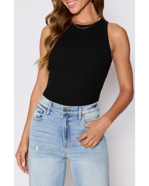 Vici Collection Jocey Rib Stretch Cotton Blend Tank - Black