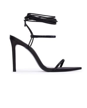 Black Suede Studio Lauren100 Strappy Sandal - Multicolor