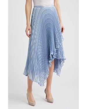 BOSS Vlantel Pleated Asymmetric Midi Skirt - Blue