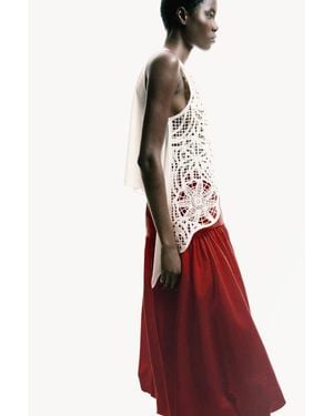 H&M Asymmetric Crochet-Look Top - Natural