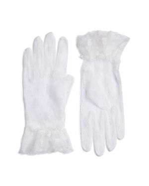 High Heel Jungle Emily Floral Lace Gloves - White