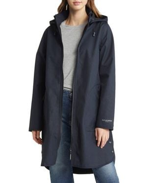 Ilse Jacobsen Hooded Water Repellent Rain Jacket - Blue