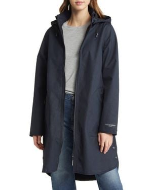 Ilse Jacobsen Hooded Water Repellent Rain Jacket - Blue