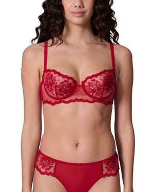 Simone Perele Intrigue Sheer Underwire Demi Bra - Red