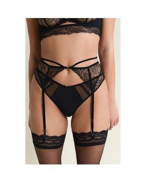 Etam Vertige Porte Jartelles Garter Belt - Black