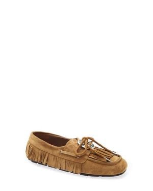 Frēda Salvador Romona Fringe Driving Loafer - Brown