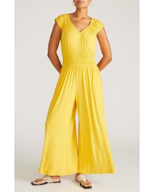 UNIVERSAL STANDARD The Zoey Liquid Jersey Wide Leg Jumpsuit - Yellow