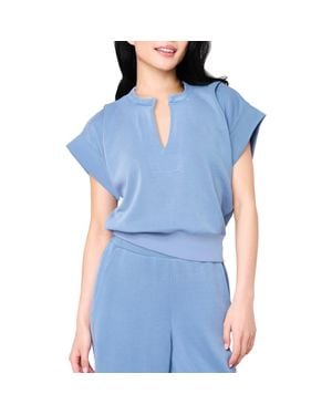 Gibsonlook Cloud Scuba Knit Top - Blue